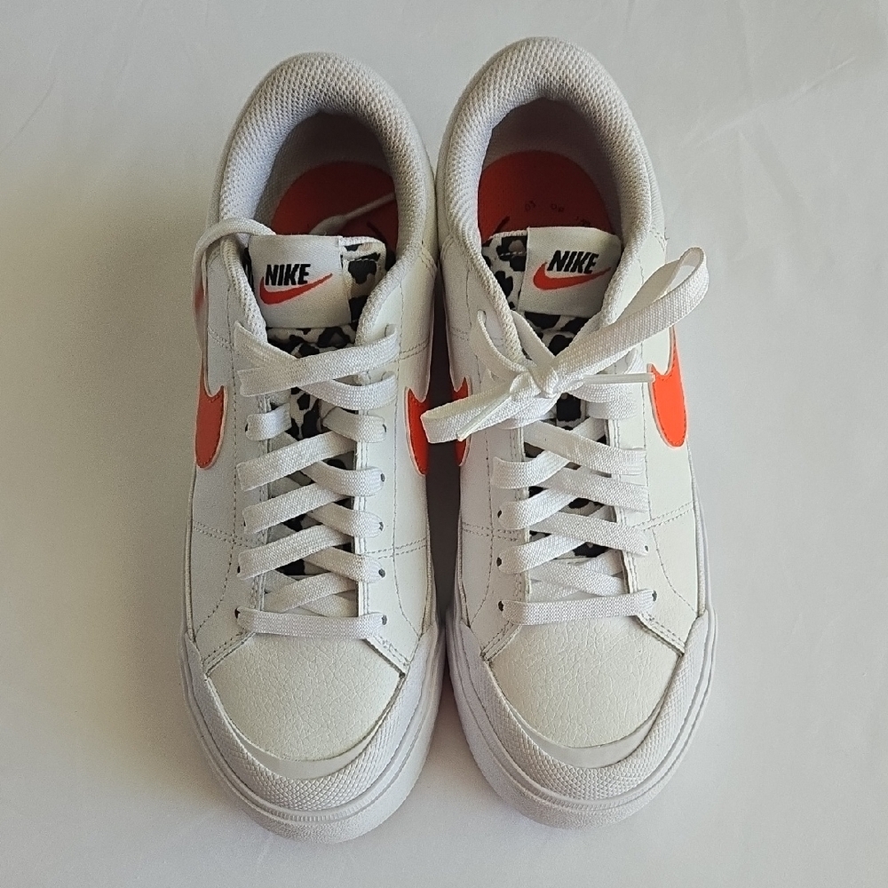Nike White and Orange Women's Sneakers